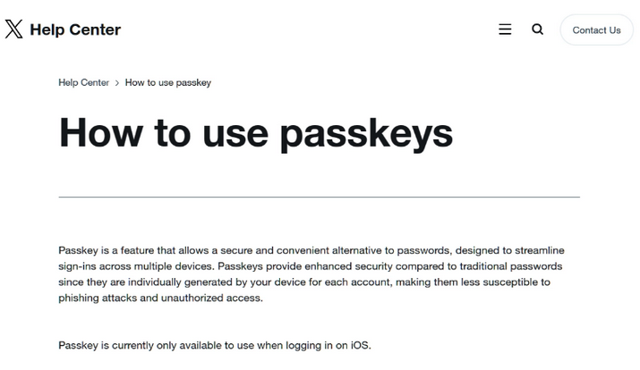 汉寿苹果维修店铺分享iOS用户如何通过通行密钥(Passkey)登录 